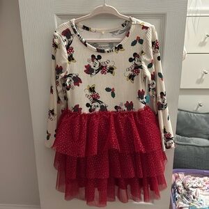 Like New Posh Peanut Disney Mickey & Minnie Mouse Holiday Dress Sz 3-4T
